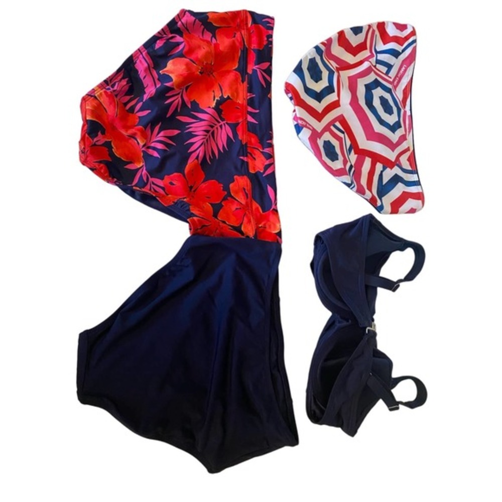 New w tags! Land’s End women’s 4-piece swim set bathing suit size 6 Med bikini - Picture 7 of 8